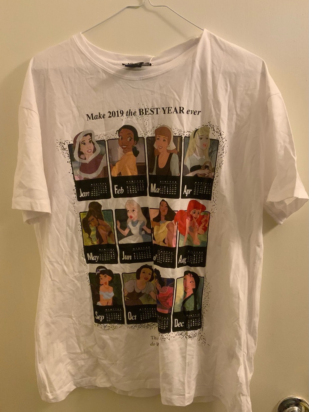 Limited Edition Disney T-Shirt with Colorful Princess Calendar Graphic